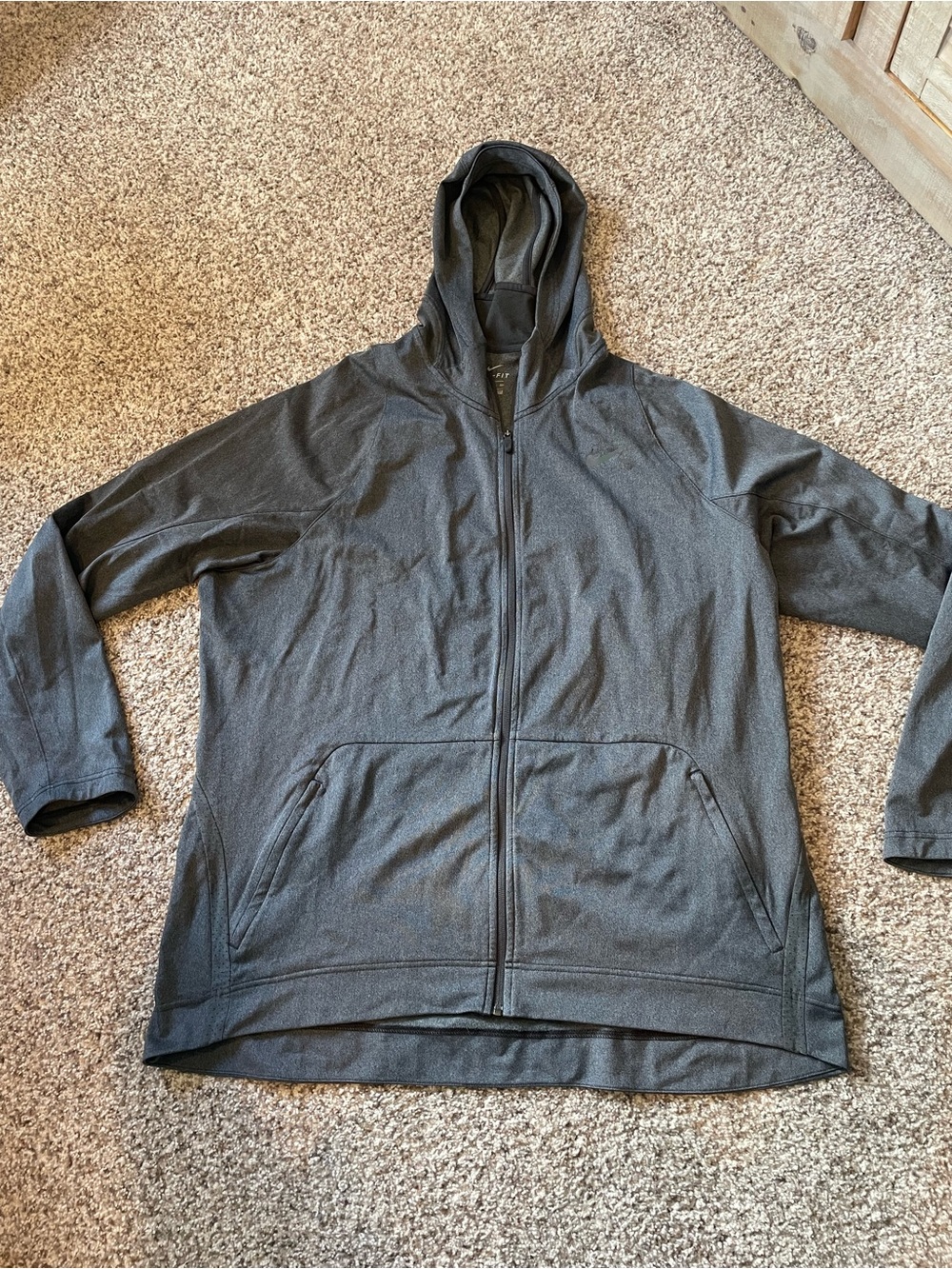 Nike Men's Charcoal Full-Zip Performance Hoodie